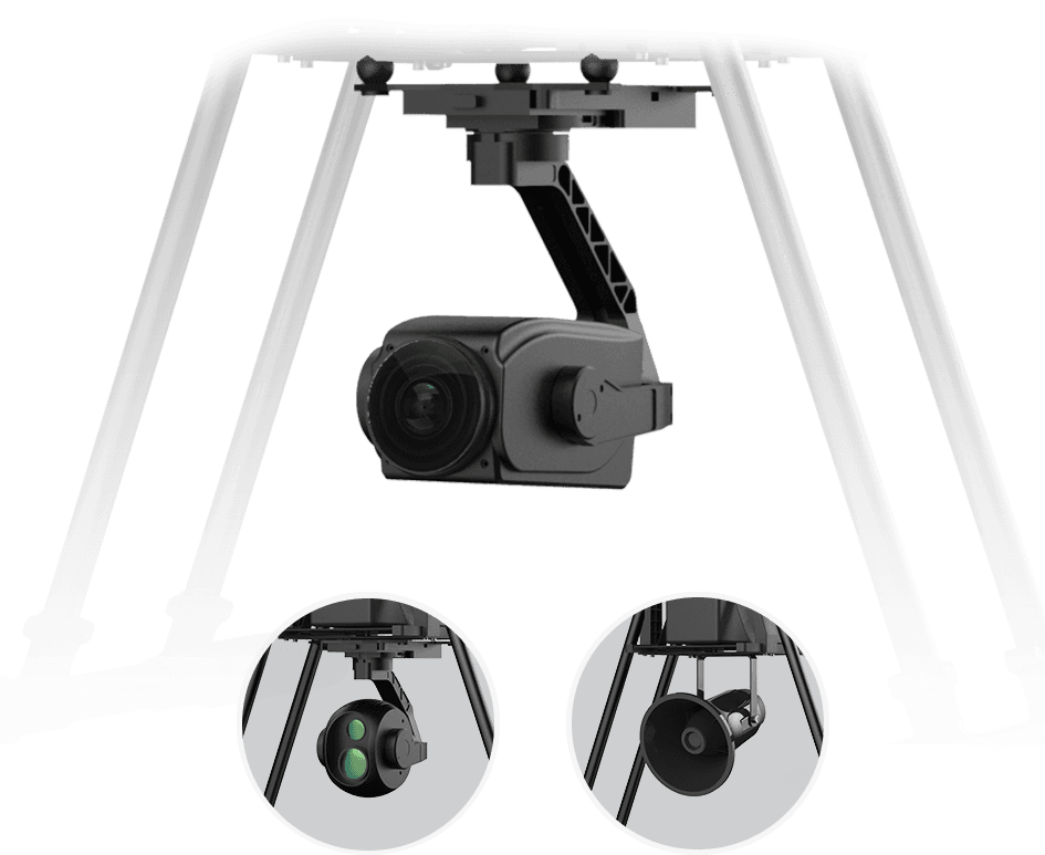 The expandable mounting platform can be customized to carry various types of payload.